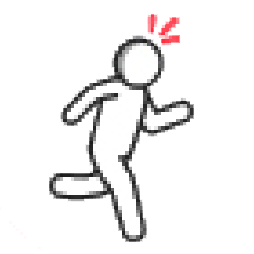 Ícone de um boneco correndo preocupado.