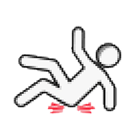 Ícone de um boneco caindo.